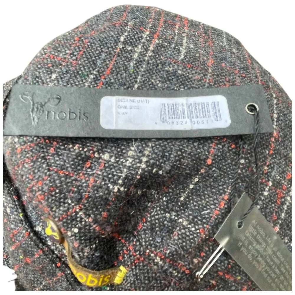 Nobis Plaid Tweed Faux Fur Ear Flaps Trapper Hat Cap Gray Red Winter Warm NWT